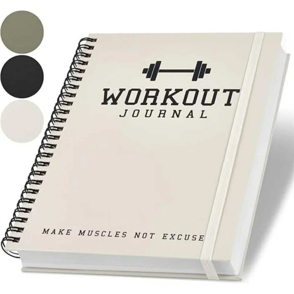 Fitness Journal Workout Log Book Planner Men Women Gym Tracker Exercise Goals